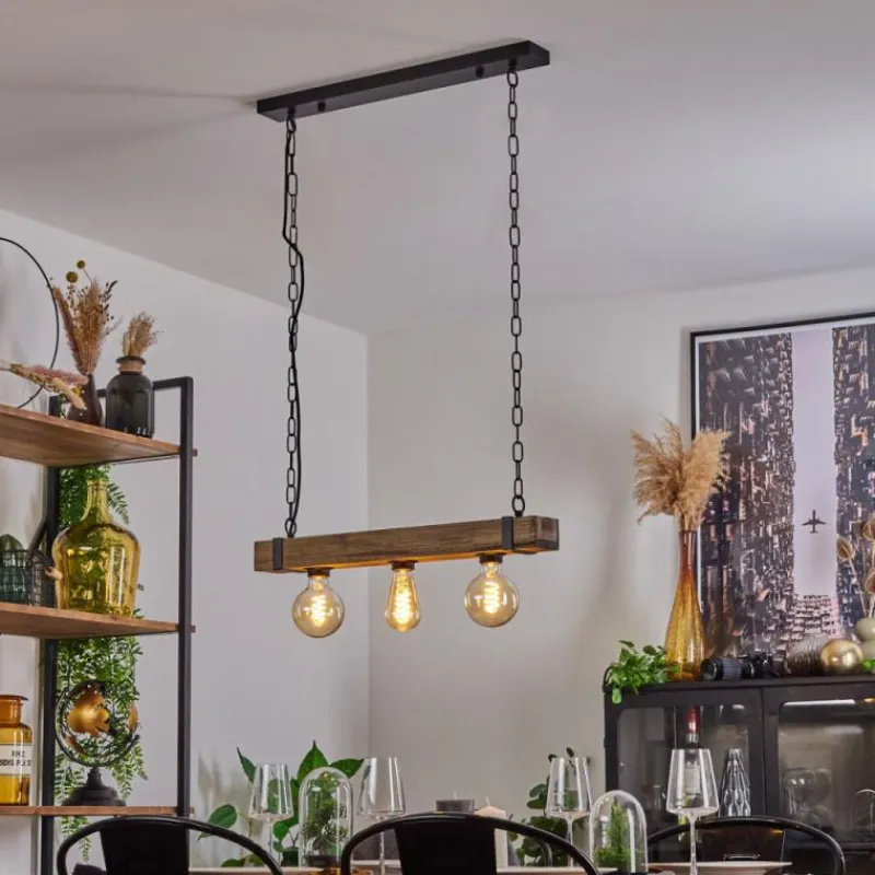 Lampes Industrielles-hofstein Suspension Montgomery Écru, Noir, 3 lumières