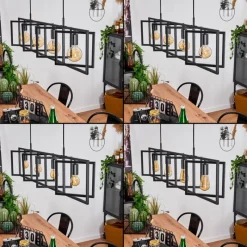 Lampes Industrielles-hofstein Suspension Morenita Noir, 4 lumières