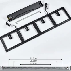 Lampes Industrielles-hofstein Suspension Morenita Noir, 4 lumières