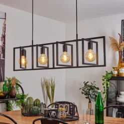 Lampes Industrielles-hofstein Suspension Morenita Noir, 4 lumières