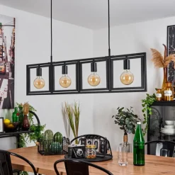 Lampes Industrielles-hofstein Suspension Morenita Noir, 4 lumières