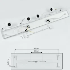 Lampes Dorées-hofstein Suspension Morrison Blanc, 4 lumières