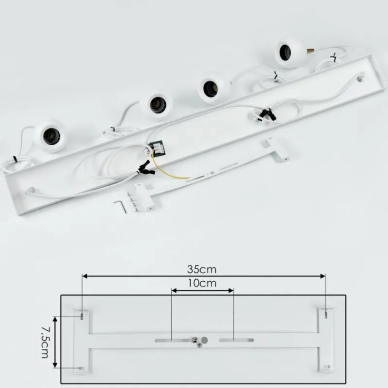 Lampes Dorées-hofstein Suspension Morrison Blanc, 4 lumières
