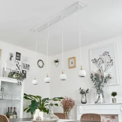 Lampes Dorées-hofstein Suspension Morrison Blanc, 4 lumières