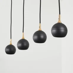Lampes Dorées-hofstein Suspension Morrison Noir, 4 lumières
