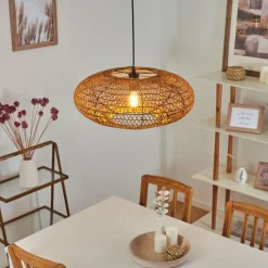 Style Boho-Chic-hofstein Suspension Mulstrand Noir, 1 lumière