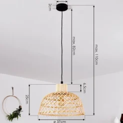 Style Boho-Chic-hofstein Suspension Muritinga Noir, 1 lumière