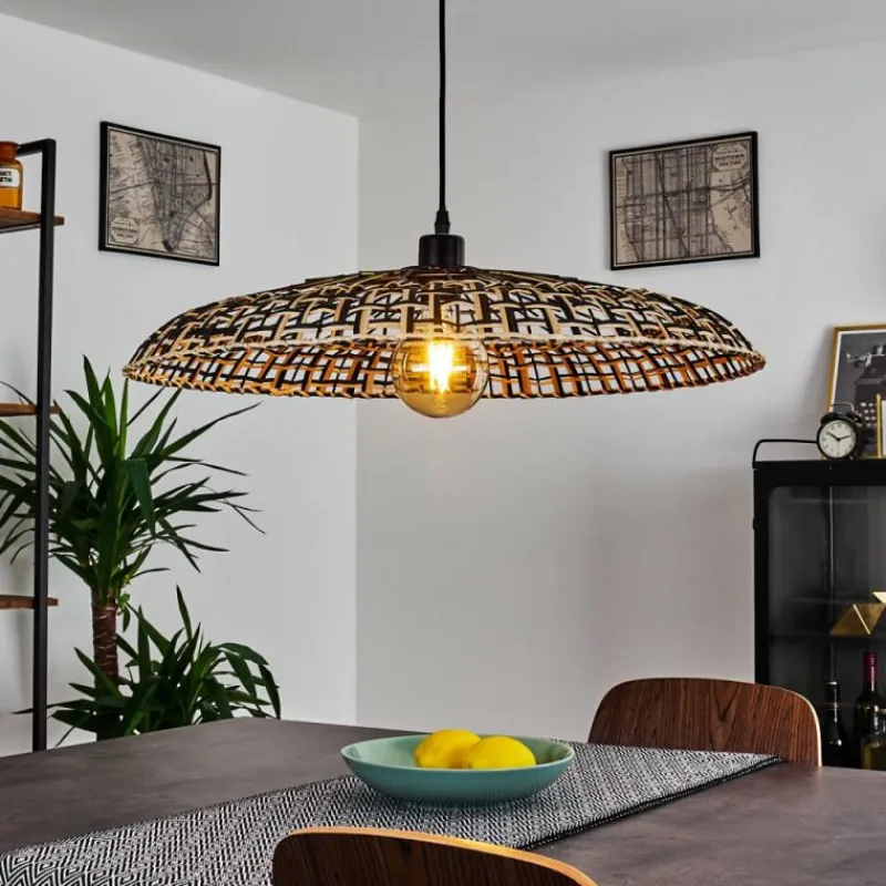 Style Boho-Chic-hofstein Suspension Musuku Noir, 1 lumière