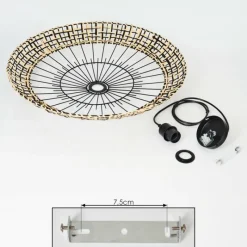 Style Boho-Chic-hofstein Suspension Musuku Noir, 1 lumière
