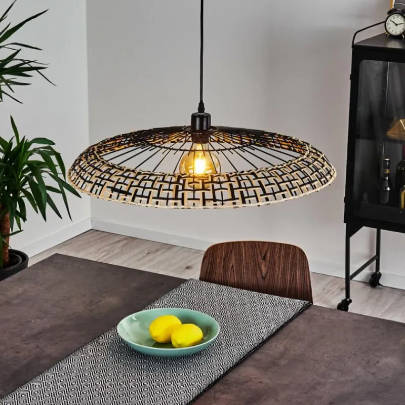 Style Boho-Chic-hofstein Suspension Musuku Noir, 1 lumière