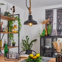 Style Boho-Chic-hofstein Suspension Nacate Écru, Noir, 1 lumière