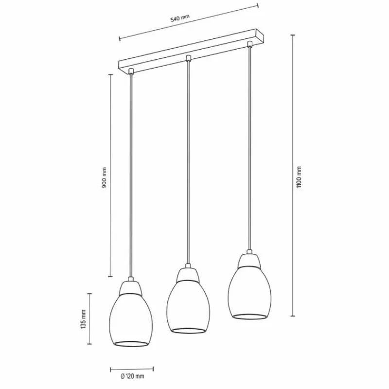 hofstein Suspension Nacimiento Bois clair, 3 lumières