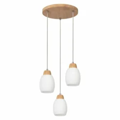 Lampes En Bois-hofstein Suspension Nacimiento Bois clair, 3 lumières