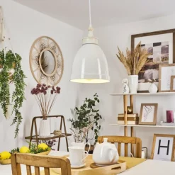 Lampes Vintages & Rétros-hofstein Suspension Naipa Blanc, 1 lumière