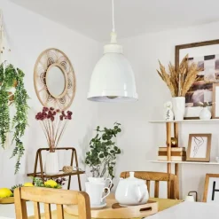 Lampes Vintages & Rétros-hofstein Suspension Naipa Blanc, 1 lumière