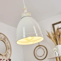 Lampes Vintages & Rétros-hofstein Suspension Naipa Blanc, 1 lumière
