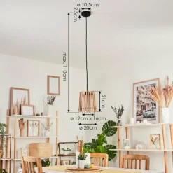 Lampes En Tissu-hofstein Suspension Napili Noir, 1 lumière