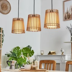 Lampes En Tissu-hofstein Suspension Napili Noir, 3 lumières