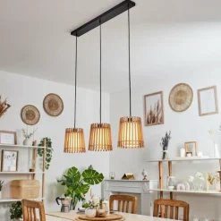 Lampes En Tissu-hofstein Suspension Napili Noir, 3 lumières
