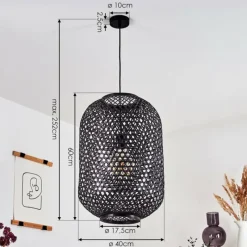 Luminaires Scandinaves-hofstein Suspension Narowai Noir, 1 lumière