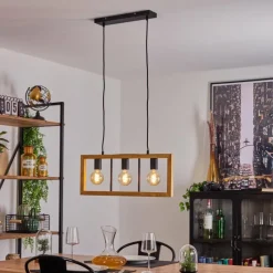 Lampes Vintages & Rétros-hofstein Suspension Nauleua Noir, 3 lumières