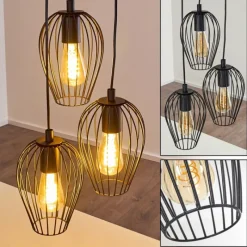 hofstein Suspension Negril Noir, 3 lumières