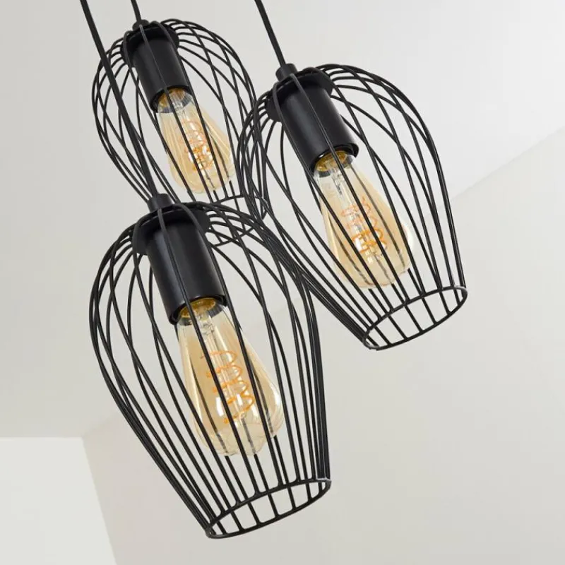 hofstein Suspension Negril Noir, 3 lumières