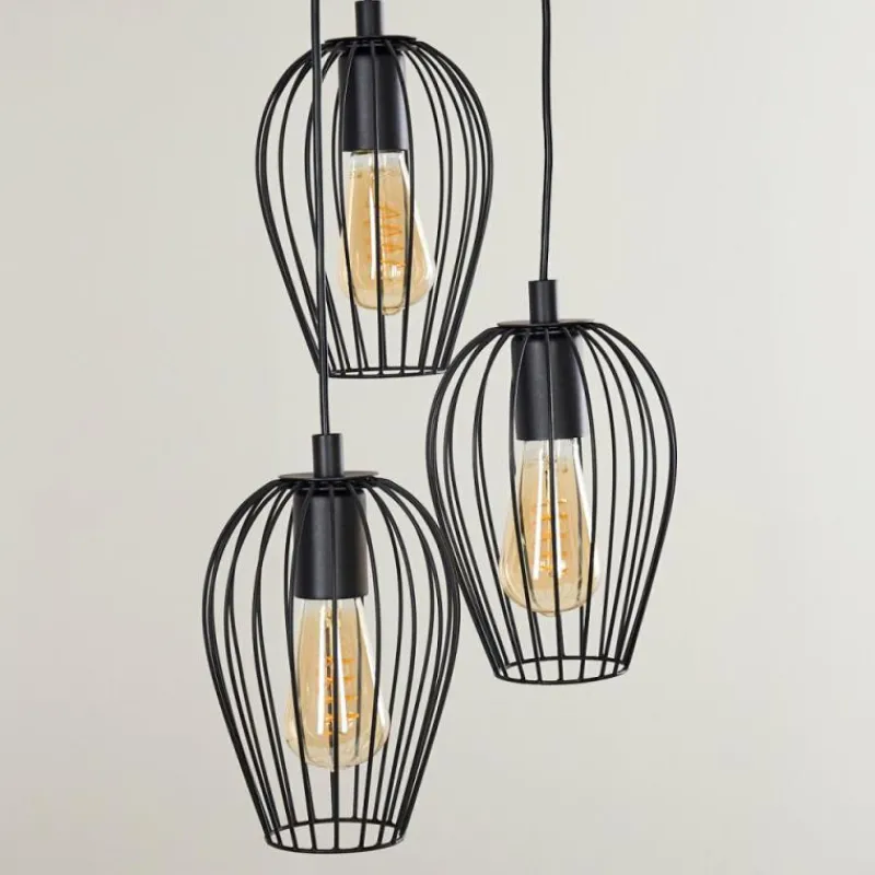 hofstein Suspension Negril Noir, 3 lumières