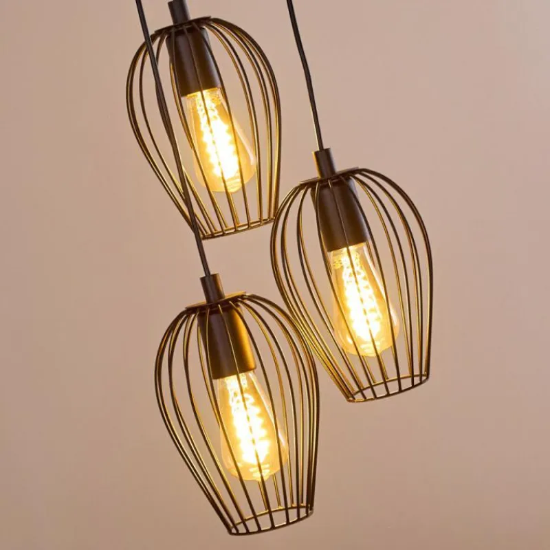 hofstein Suspension Negril Noir, 3 lumières