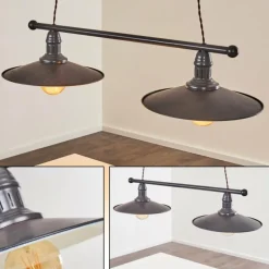 Luminaires Rustiques-hofstein Suspension Nibyn Beige, Brun foncé, 2 lumières