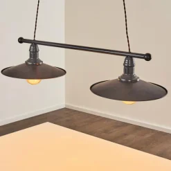 Luminaires Rustiques-hofstein Suspension Nibyn Beige, Brun foncé, 2 lumières