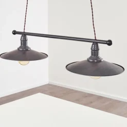 Luminaires Rustiques-hofstein Suspension Nibyn Beige, Brun foncé, 2 lumières