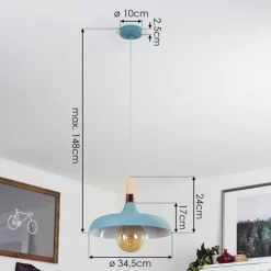 Luminaires Scandinaves-hofstein Suspension Noez Bleu, 1 lumière