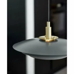 Luminaires Scandinaves-Luminaires Nordlux Suspension Nordlux BRETAGNE Gris, Laiton, 1 lumière