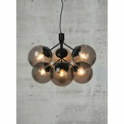 Suspension Verre Fumé-Luminaires Nordlux Suspension Nordlux IVONA Noir, 6 lumières