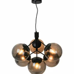 Suspension Verre Fumé-Luminaires Nordlux Suspension Nordlux IVONA Noir, 6 lumières