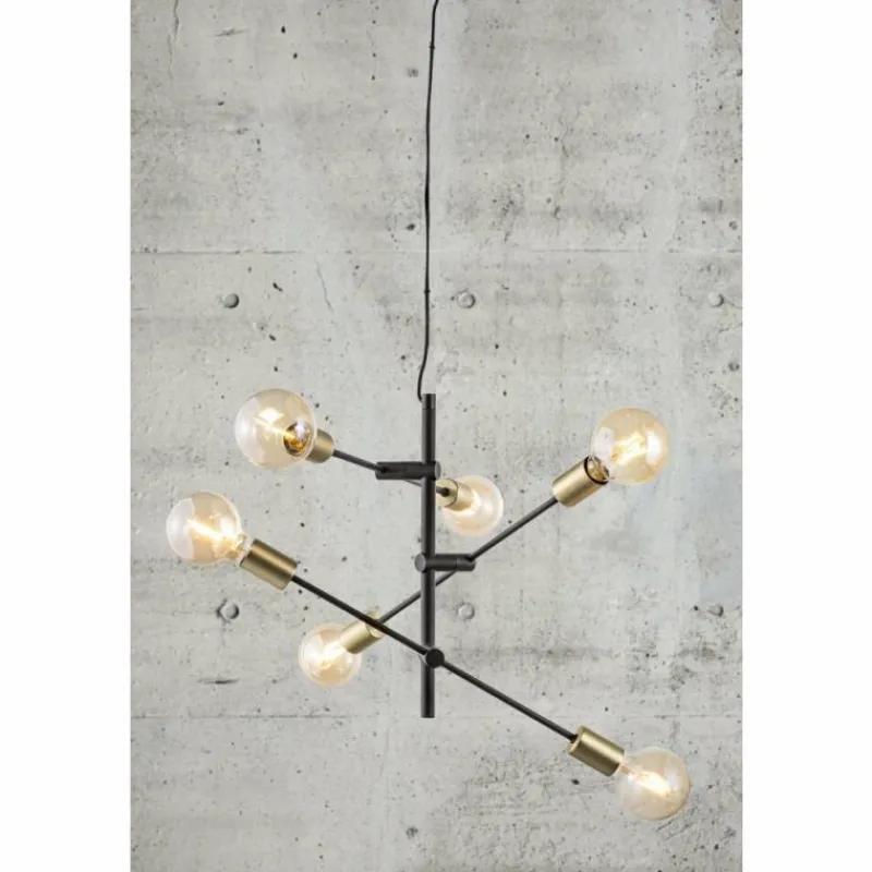 Lampes Vintages & Rétros-Luminaires Nordlux Suspension Nordlux JOSEFINE Noir, 6 lumières