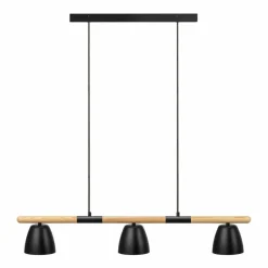 Lampes En Bois-Luminaires Nordlux Suspension Nordlux THEO Bois clair, Noir, 3 lumières