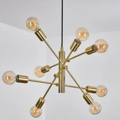 Lampes Vintages & Rétros-hofstein Suspension Novilleros Laiton, 8 lumières