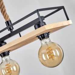 Style Boho-Chic-hofstein Suspension Nubani Écru, Noir, 4 lumières