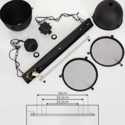 Lampes Industrielles-hofstein Suspension Ogho Noir, 2 lumières