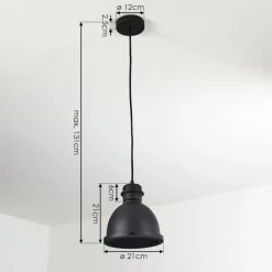 Lampes Industrielles-hofstein Suspension Ogho Noir, 1 lumière