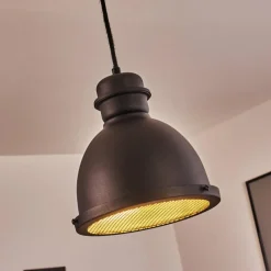 Lampes Industrielles-hofstein Suspension Ogho Noir, 1 lumière
