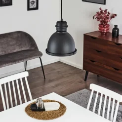 Lampes Industrielles-hofstein Suspension Ogho Noir, 1 lumière