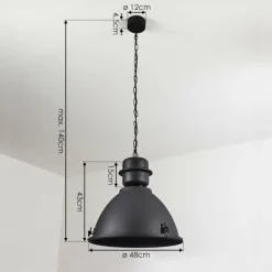 Lampes Industrielles-hofstein Suspension Ogho Noir, 1 lumière