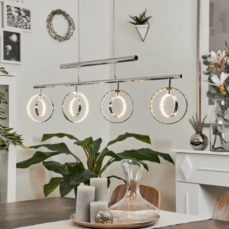 hofstein Suspension Ogoki LED Chrome, 4 lumières