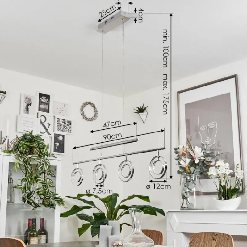 hofstein Suspension Ogoki LED Chrome, 4 lumières