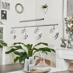 hofstein Suspension Ogoki LED Chrome, 4 lumières