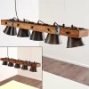 Luminaires Rustiques-hofstein Suspension Oksbol Bois foncé, Noir, 5 lumières