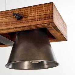 Luminaires Rustiques-hofstein Suspension Oksbol Bois foncé, Noir, 5 lumières